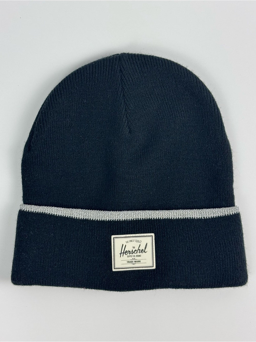 Herschel Supply Co. Elmer Reflective Stripe Ribbed Knit Beanie One Size